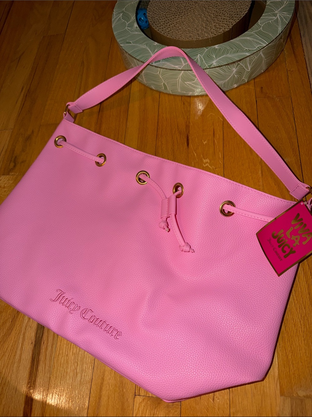 Juicy Couture Pink Drawstring Shoulder Tote